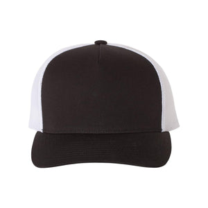 YP Classics - Five-Panel Retro Trucker Cap - 6506 - Black/ White