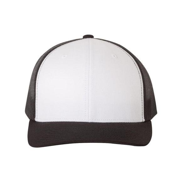 YP Classics - Retro Trucker Cap - 6606 - Black/ White/ Black