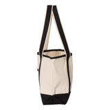 Q-Tees - 20L Small Deluxe Tote - Q125800 - Natural/ Black