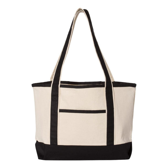 Q-Tees - 20L Small Deluxe Tote - Q125800 - Natural/ Black