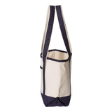 Q-Tees - 20L Small Deluxe Tote - Q125800 - Natural/ Navy
