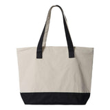 Q-Tees - 19L Zippered Tote - Q1300 - Natural/ Black