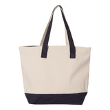 Q-Tees - 19L Zippered Tote - Q1300 - Natural/ Navy