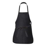 Q-Tees - Full-Length Apron with Pouch Pocket - Q4250 - Black