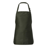 Q-Tees - Full-Length Apron with Pouch Pocket - Q4250 - Forest