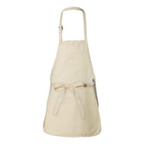 Q-Tees - Full-Length Apron with Pouch Pocket - Q4250 - Natural