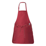 Q-Tees - Full-Length Apron with Pouch Pocket - Q4250 - Red