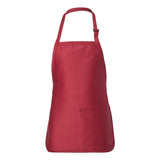 Q-Tees - Full-Length Apron with Pouch Pocket - Q4250 - Red