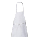 Q-Tees - Full-Length Apron with Pouch Pocket - Q4250 - White
