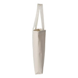 Q-Tees - 11L Canvas Tote with Contrast-Color Handles - Q4400 - Natural/ Natural