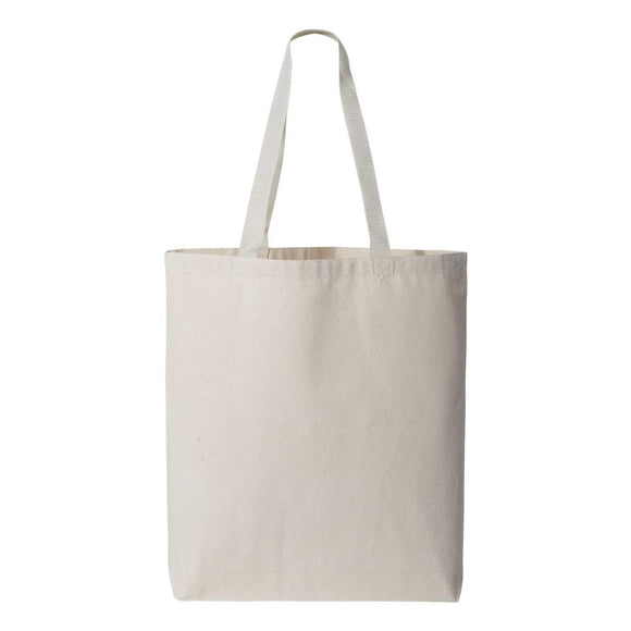 Q-Tees - 11L Canvas Tote with Contrast-Color Handles - Q4400 - Natural/ Natural