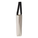 Q-Tees - 11L Canvas Tote with Contrast-Color Handles - Q4400 - Natural/ Black
