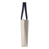 Q-Tees - 11L Canvas Tote with Contrast-Color Handles - Q4400 - Natural/ Navy