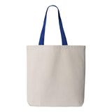 Q-Tees - 11L Canvas Tote with Contrast-Color Handles - Q4400 - Natural/ Royal