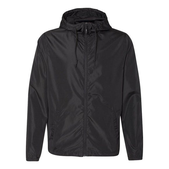 Independent Trading Co. - Lightweight Windbreaker Full-Zip Jacket - EXP54LWZ - Black