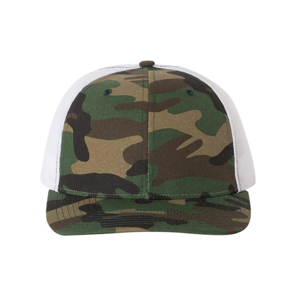 Richardson - Printed Trucker Cap - 112P - Army Camo/ White