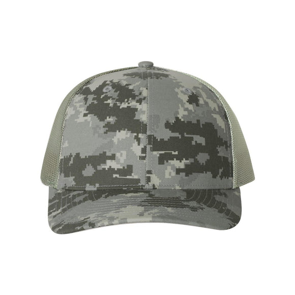 Richardson - Printed Trucker Cap - 112P - Military Digital Camo/ Light Green