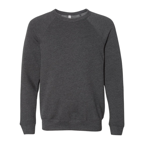 BELLA + CANVAS - Sponge Fleece Raglan Crewneck Sweatshirt - 3901 - Dark Grey Heather