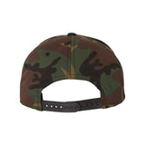 YP Classics - Premium Flat Bill Snapback Cap - 6089M - Camo/ Black