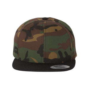 YP Classics - Premium Flat Bill Snapback Cap - 6089M - Camo/ Black