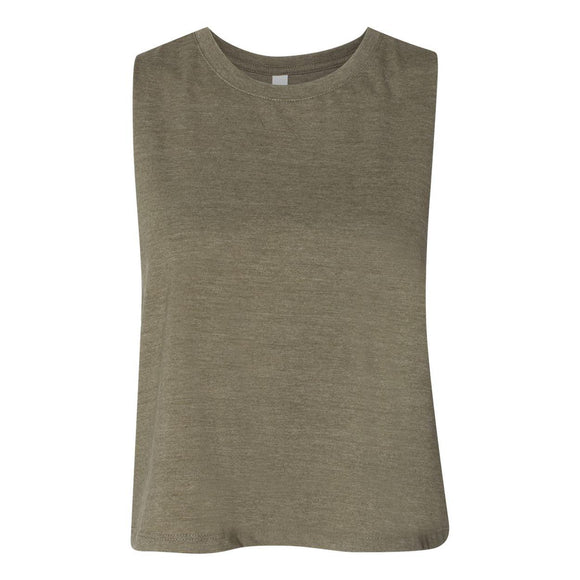 BELLA + CANVAS - Women's Racerback Crop Tank - 6682 - Heather Olive