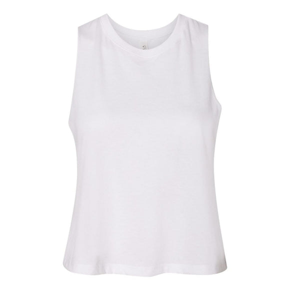 BELLA + CANVAS - Women's Racerback Crop Tank - 6682 - Solid White Blend