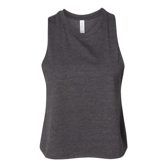 BELLA + CANVAS - Women's Racerback Crop Tank - 6682 - Dark Grey Heather