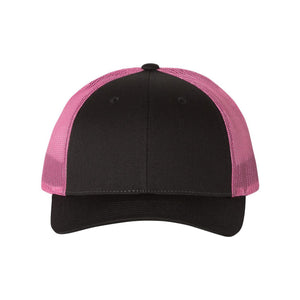 Richardson - Low Pro Trucker Cap - 115 - Black/ Neon Pink