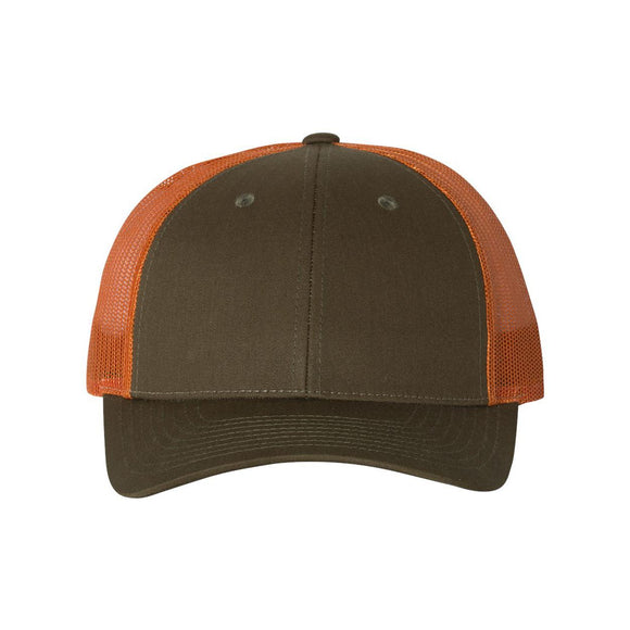 Richardson - Low Pro Trucker Cap - 115 - Dark Loden/ Jaffa Orange