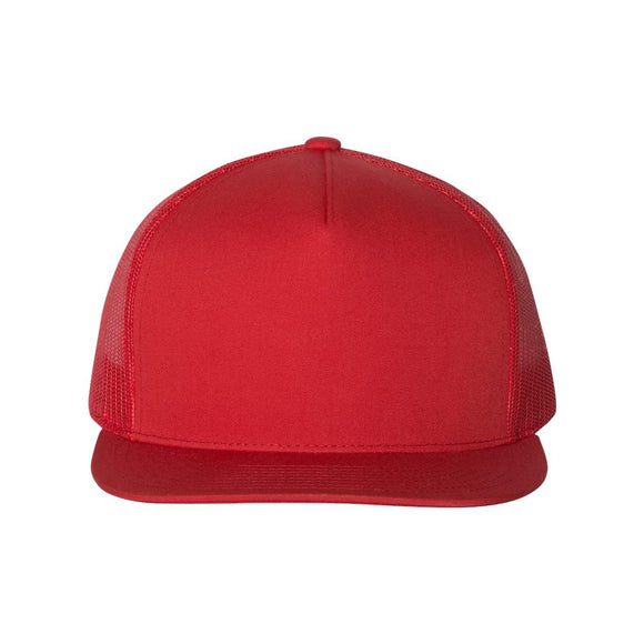 6006 YP Classics Five-Panel Classic Trucker Cap Red