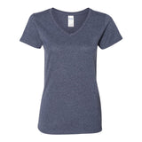 Gildan - Women's Heavy Cotton™ V-Neck T-Shirt - 5V00L - Heather Navy