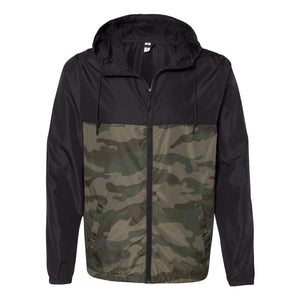 Independent Trading Co. - Lightweight Windbreaker Full-Zip Jacket - EXP54LWZ - Black/ Forest Camo