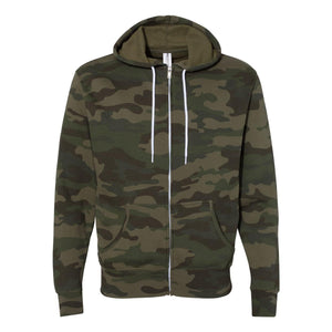 Independent Trading Co. - Lightweight Full-Zip Hooded Sweatshirt - AFX90UNZ - Forest Camo