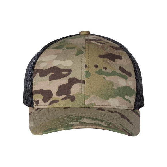 YP Classics - Retro Trucker Cap - 6606 - Multicam Green/ Black