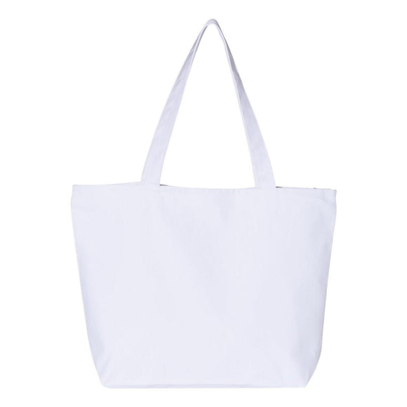 Q-Tees - 25L Zippered Tote - Q611 - White