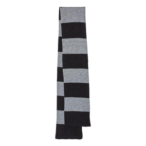 Sportsman - Rugby-Striped Knit Scarf - SP02 - Heather Black/ Heather Grey