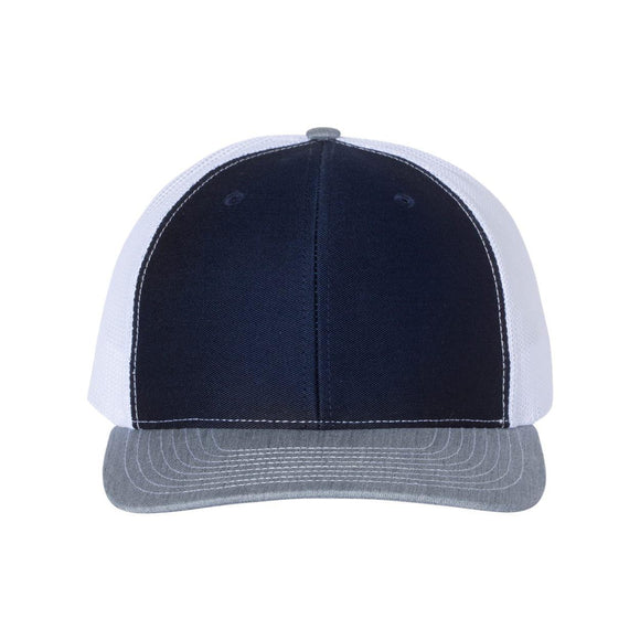 Richardson - Snapback Trucker Cap - 112 - Navy/ White/ Heather Grey