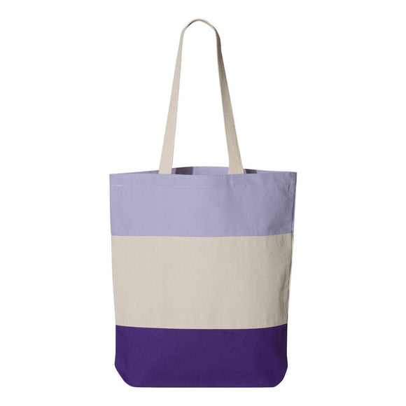 Q-Tees - 11L Tri-Color Tote - Q125900 - Purple/ Natural/ Lavender