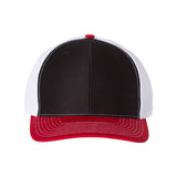 Richardson - Twill Back Trucker Cap - 312 - Black/ White/ Red