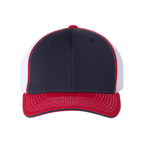 Richardson - Pulse Sportmesh R-Flex Cap - 172 - Navy/ White/ Red Tri