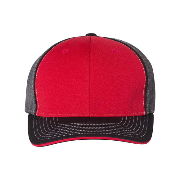 Richardson - Pulse Sportmesh R-Flex Cap - 172 - Red/ Charcoal/ Black Tri