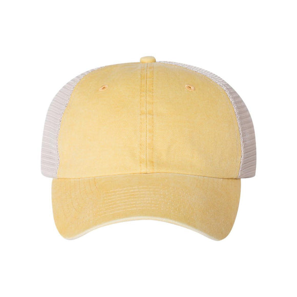 Sportsman - Pigment-Dyed Trucker Cap - SP510 - Mustard Yellow/ Stone