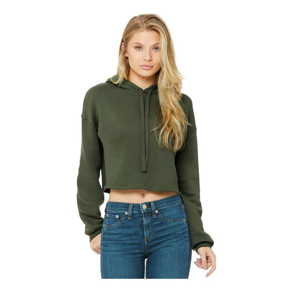 BELLA + CANVAS - Women's Crop Fleece Hoodie - 7502 - Military Green