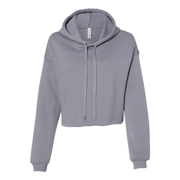 BELLA + CANVAS - Women's Crop Fleece Hoodie Sweatshirt - 7502 - Storm