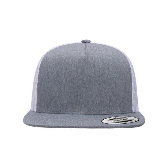 YP Classics - Five-Panel Classic Trucker Cap - 6006 - Heather/ White