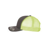 YP Classics - Retro Trucker Cap - 6606 - Charcoal/ Neon Green