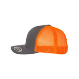 YP Classics - Retro Trucker Cap - 6606 - Charcoal/ Neon Orange