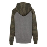 Independent Trading Co. - Youth Lightweight Special Blend Raglan Hooded Sweatshirt - PRM15YSB - Nickel Heather/ Forest Camo