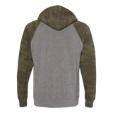 Independent Trading Co. - Special Blend Raglan Hooded Sweatshirt - PRM33SBP - Nickel Heather/ Forest Camo