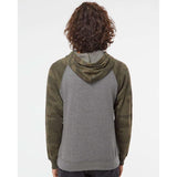 Independent Trading Co. - Special Blend Raglan Hooded Sweatshirt - PRM33SBP - Nickel Heather/ Forest Camo